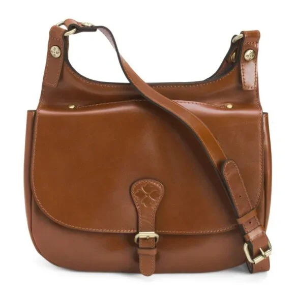PATRICIA NASH Leather London Saddle Bag With Crossbody Strap - Picture 1 of 4